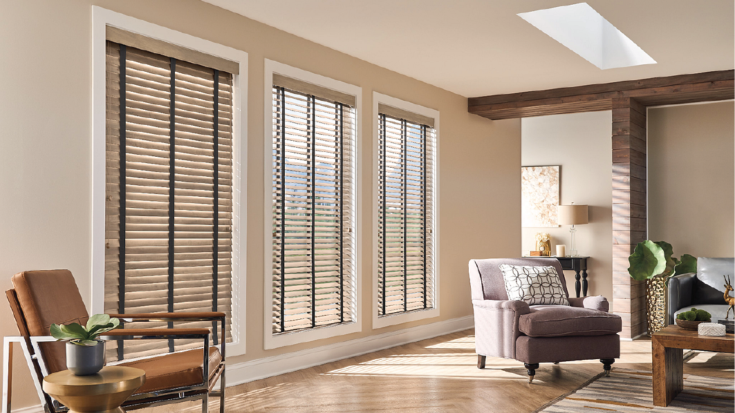 Graber wood blinds with custom tape